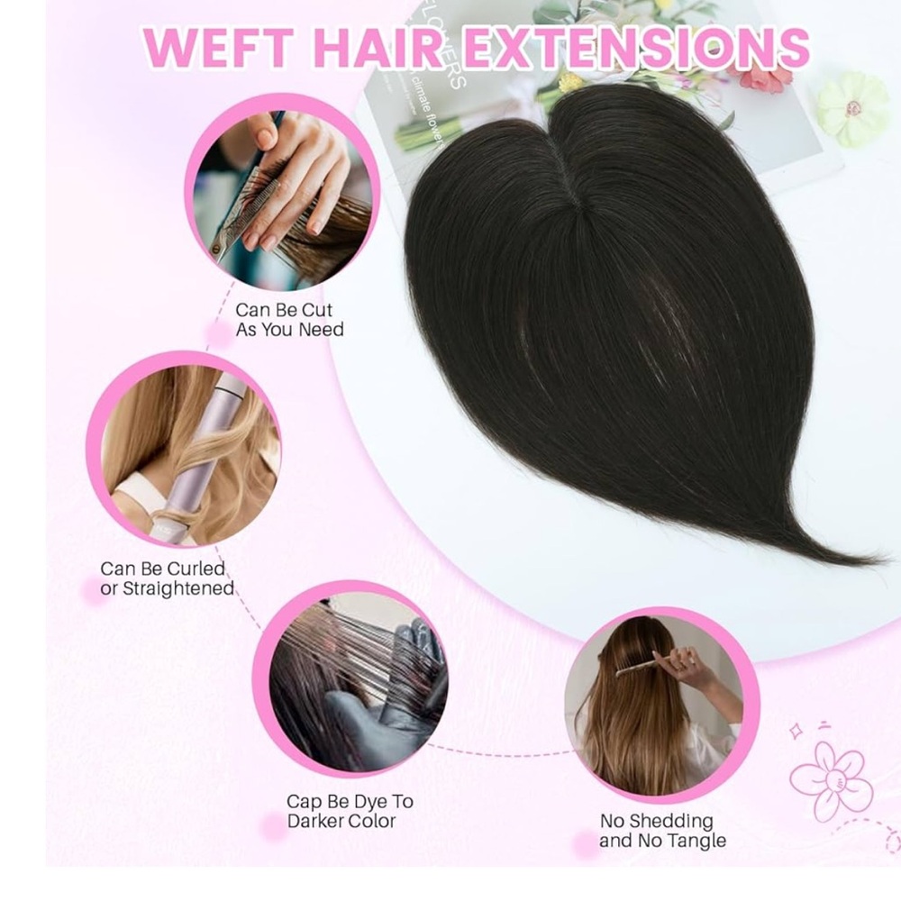 Dark Brown Clip-In Top Piece for Women - Natural Look Hair Thickener - Picture 5 of 8